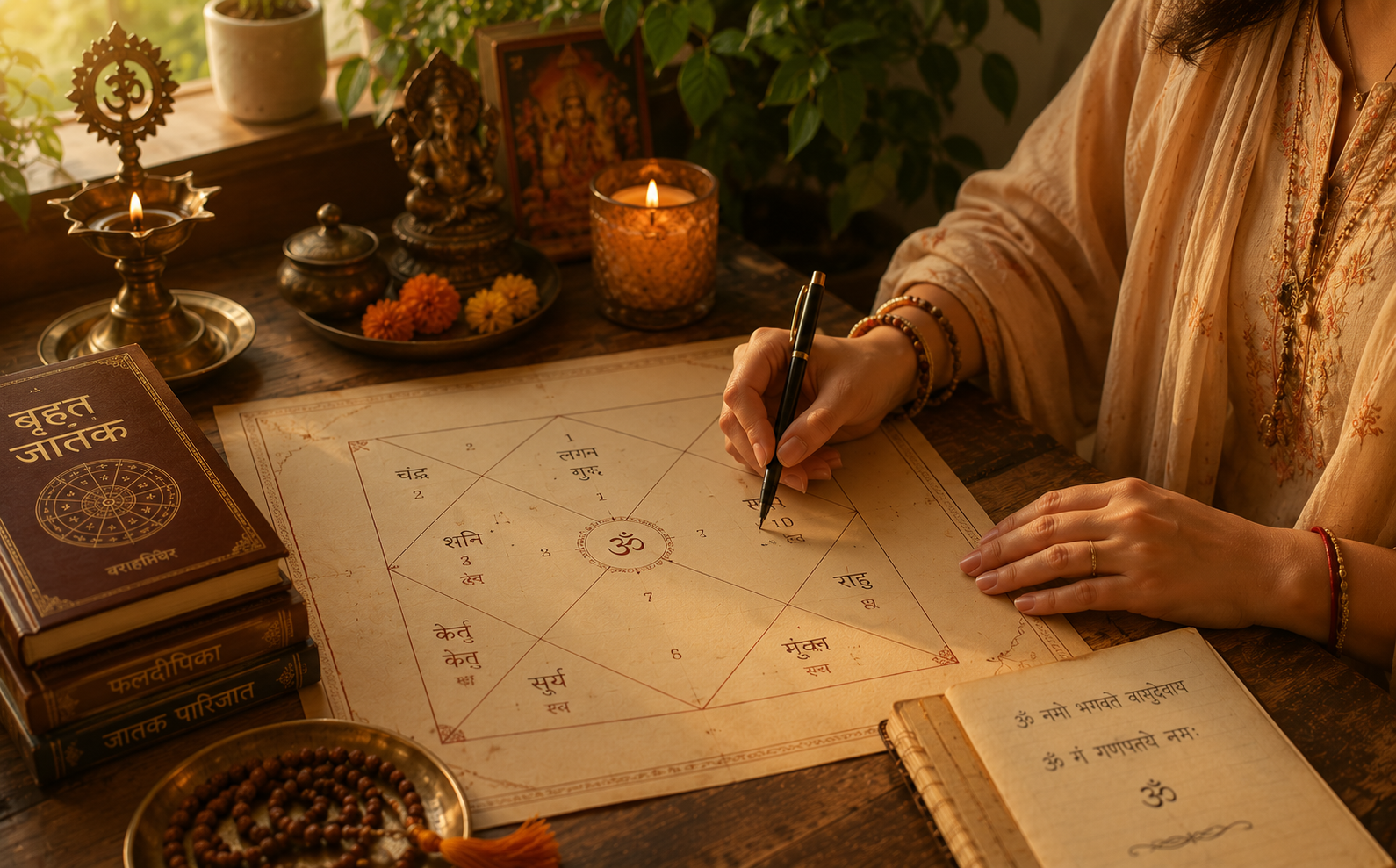 Vedic astrology illustration